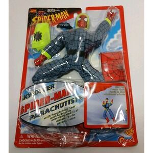 Rare 1999 Spiderman Adventure Hero Sky Diver Spider Man Figure Toy Biz NEW